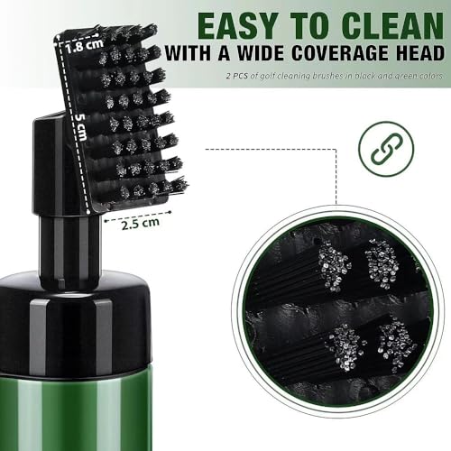 Golf Club Spray Water Cleaner, Golf Club Cleaning Brush Set,Golf Club Cleaner Brush with Retractable Clip and Squeeze Water Bottle Holds 5 Ounces of Water, Golf Gifts for Men Women - color: Green