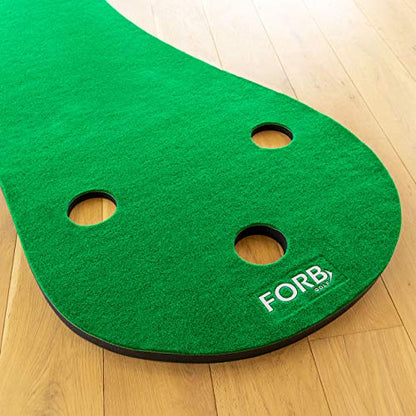 FORB Home Golf Putting Mat 10ft/12ft – Indoor Putting Green with Multiple Hole Targets, Incline Ramp & Non-Slip Foam Base – Golf Practice Mat for Accuracy, Distance Control & Home Training - size: 12ft
