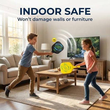 Nero Sport Silent Ninja Pickleball Set for Kids and Beginners, Quiet Foam Paddles and Ball for Indoor and Outdoor Play, Low-Noise Family Paddle Game, 2 Paddles + 1 Ball