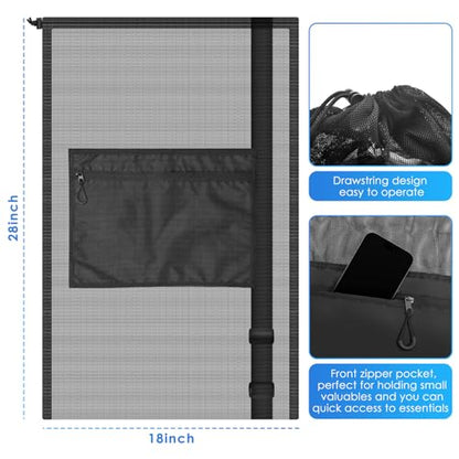 BROTOU Drawstring Bag Heavy Duty Mesh Gym Bag with Pocket for Swimming Yoga Beach Laundry