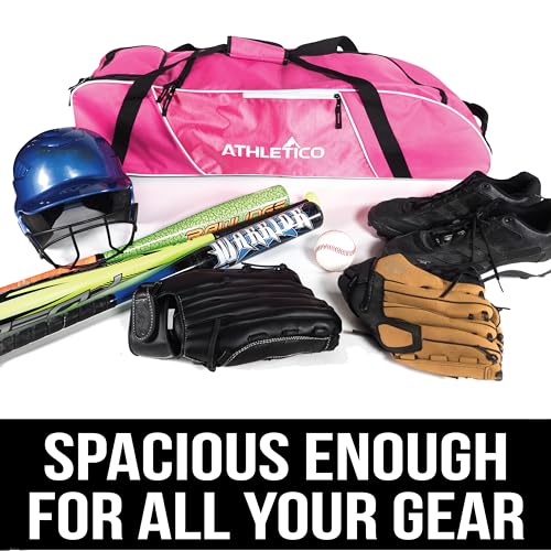 Athletico Rolling Baseball Bag Black - color: Pink
