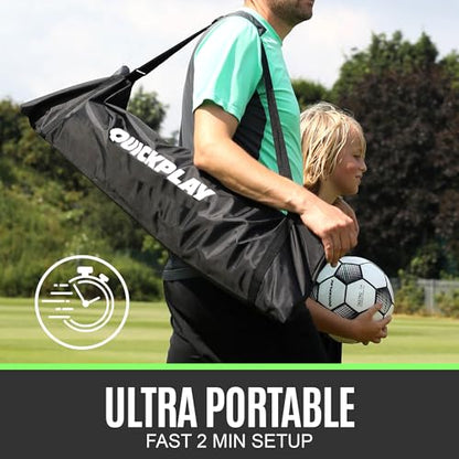 QuickPlay Tekkers Trainer 6.5x4ft Soccer Rebounder Net - Dual Net Soccer Trainer for Backyard Training - Portable Soccer Rebounder for Passing, First Touch & Control