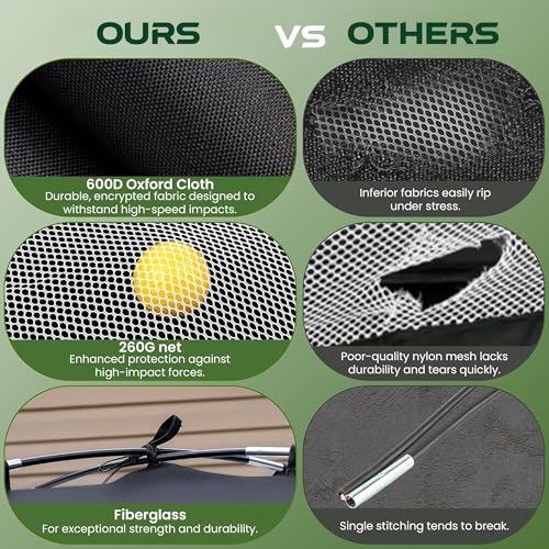Golf Net for Backyard 10x7ft with 20 Foam Balls Set & Tri-Mat, Heavy Duty Golf Hitting Net Indoor Outdoor with Target, Home Training Equipment for Driving Chipping Swing Practice