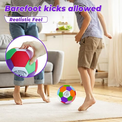 Indoor Soccer Balls Size 3/4/5 - Soft Safe for Protect Inside House Furniture - Soccer Balls for Skills Practicing Girls Boys Fun Soccer Gifts Birthday Match Day - size: Size 3