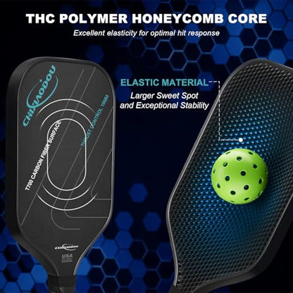 Pickleball Paddles, Multi-Layer T700 Textured Carbon Fiber Pickleball Paddle, 2-Types of Thickenesses, USAPA Approved Carbon Fiber Surface Pickle Ball Paddle, Strong Power, Stability and Spin Surface - size: 16MM