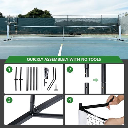 ZENY Portable Pickleball Net Set System with Metal Frame and 22FT Regulation Size Pickball Net with Carry Bag for Backyard, Driveways, Outdoor Game - style: Pickleball Net with Court Marker