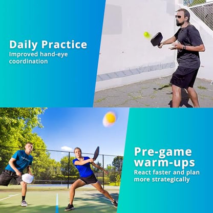 PIKKOFUN React Mini Pickleball Ball -5 Pack Quiet Training Balls & PIKKOFUN Small Mini Pickleball Net 5 ft Bundle