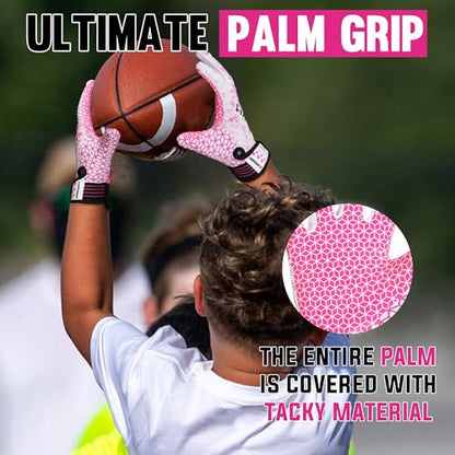 AIGEVTURE Youth Football Gloves Snug Fit Junior Boys Girls