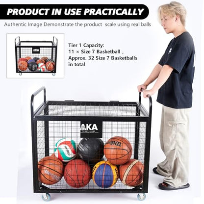 Ball Storage Cart, Sports Equipment Organizer
