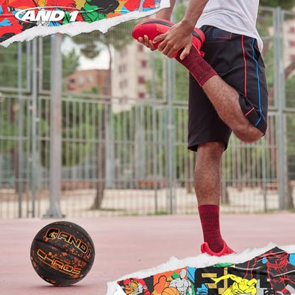 AND1 Chaos Basketball: Official Regulation (29.5 inches) Rubber - Deep Channel Construction Streetball, Made for Indoor Outdoor Basketball Games - color: Brown