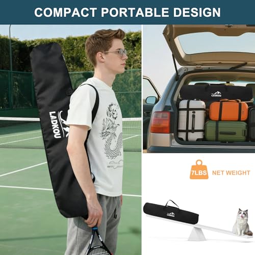 Extra Large Tennis Ball Hopper, Holds 200 Balls, Foldable Tennis Ball Basket with Wheels & Removable Bag, Lightweight Pickleball Caddy Cart for Baseball/Softball, for Training/Teaching, Black
