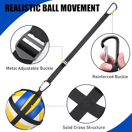 TOBWOLF Volleyball Spike Trainer, Elastic Self-Training Volleyballs Resistance Band, Volleyball Equipment Training Aid Improves Serving, Jumping, Arm Swing Mechanics and Spiking Power - color: Two Style Volleyball Spike Trainer(Can be Hung)