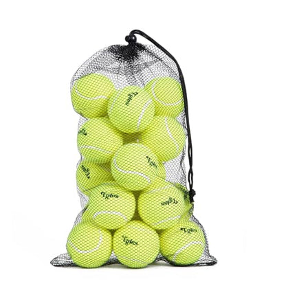 Egles 12/20/60 Packs Tennis Balls for Training and Dogs, High Elasticity Practice Tennis Ball with Mesh Bag for Transport and Beginner Exercise, Durable Pet Playing Tennis Ball Set - size: 20