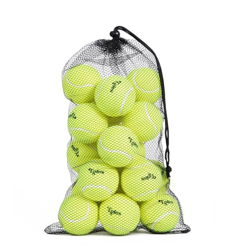 Egles 12/20/60 Packs Tennis Balls for Training and Dogs, High Elasticity Practice Tennis Ball with Mesh Bag for Transport and Beginner Exercise, Durable Pet Playing Tennis Ball Set - size: 20