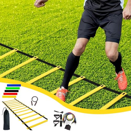 Speed Training Practice Poles - Adjustable Soccer Practice Poles, Professional Speed Trainings Gear | Foldable Sports Agility Set, Multi Sport Training Poles for Athletes, Kids, Adults - color: Set 4