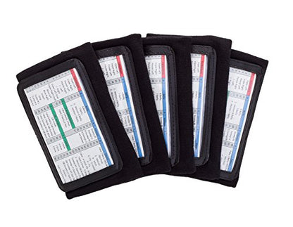 WristCoaches Football Play Wristbands - 5 Pack Youth Quarterback Gear - Wristband Playbook - Softball, Baseball & Soccer Wristbands - Adult Size - Male Athletes - color: Black