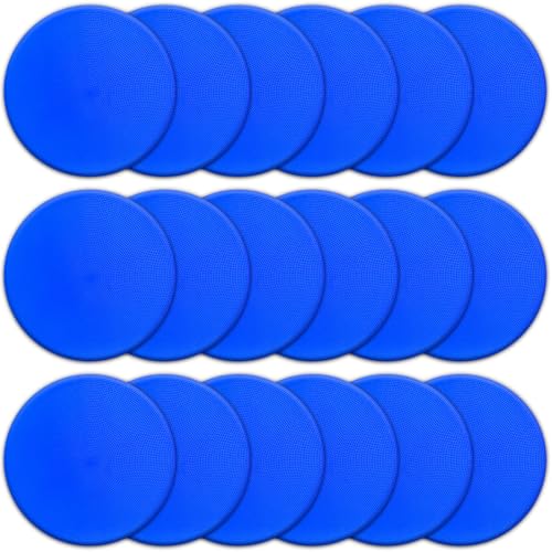 12/24Pcs Poly Spot Markers 9 inch Non-Slip Rubber Agility Training Markers Floor Dots Flat Field Cones for Football Basketball Soccer School Exercise Drills Gym Dance Practice 6 Colors - style: 9 inch 18 Pcs Blue (PVC)