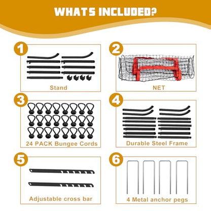 Adjustable Volleybal Net 7x4 Ft,Volleyball Training Equipment for Lacrosse, Baseball, Soccer,Tennis,Backyard Volleyball Rebounder Hitting Serving Passing Spike Practice