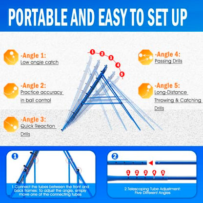 Volleyball Baseball Rebounder Net, Softball Rebounder Pitchback Net Quick Adjustments, Quick Adjustments Lacrosse Bounce Back Practice Equipment, Ideal for Outdoor Indoor and Backyard Training - size: 6FTx4FT, style: Three Mode Baseball Net
