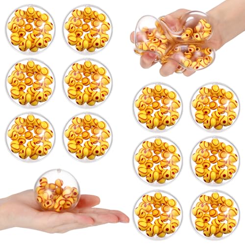 Shappy 12 Pcs Softball Stress Relief Balls 2.36 Inch Acrylic Beads Fidget Stress Ball Sensory Toy Bulk Toy for Adults ASMR Therapy Toys for Gifts, Softball Party Favors Fidget Anxiety Anger - color: Yellow,red, style: Softball