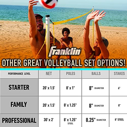 Franklin Sports Volleyball Set - Beach and Backyard Volleyball Net Set - Portable Volleyball Net and Ball Set with Poles and Ground Stakes - Recreational - style: Recreational