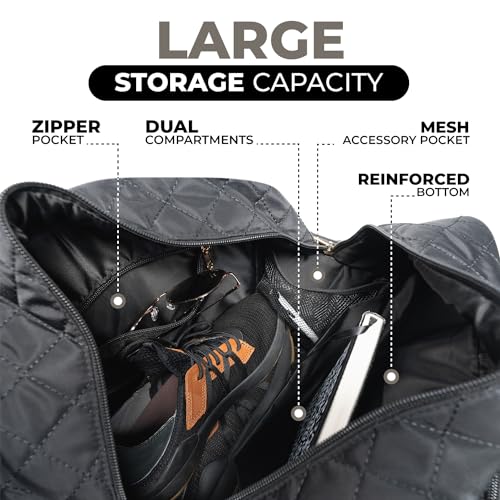IZARI Designer Pickleball Bag For Women With Fence Hook | Original Stylish Quilted Sports Bag for Pickle Ball with Ball Bag - size: Large