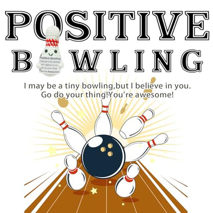 Mini Funny Crochet Bowling Ball Gift for Bowling Lovers, Birthday Gift for Men and Women Who Love Bowlings, Emotional Support Crochet - color: Bowling