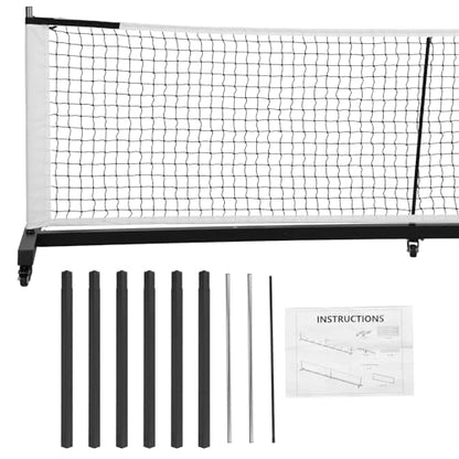 Portable Folding Net with Wheels Professional Pickle Ball Game Net Stand 22Ft Lightweight Training Practice Equipment