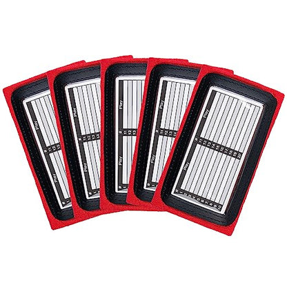 5 Pack Youth Quarterback Wristband - Triple Windows QB Wristband - 3 Playsheet Compartments- Great for Football, Baseball, All Sports(Youth, 5 Pack) - color: Red