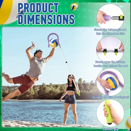 Silipull Adjustable Volleyball Spike Trainer with Question Mark Hook Volleyball Training Equipment Durable Lightweight Hitting Trainer Equipment Volleyball Holder for Serving Jump Spiking