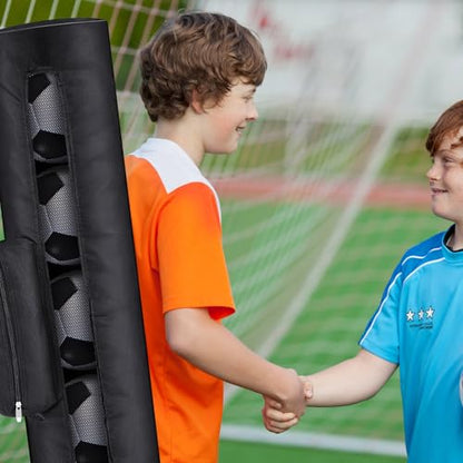 Mesh Soccer Ball Bag Holds up to 5 Balls Football Bag for Coaches 40 x 9 Inches Equipment Bags with 1 Front Pockets and Adjustable Shoulder Strap for Coach Sport Accessories Gym Volleyball