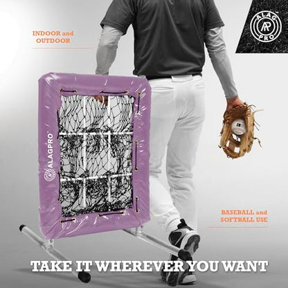 ALAGPRO® 9 Hole Pitching Net with Strike Zone - Baseball and Softball Training - Batting, Throwing and Hitting Practice Equipment - Portable, Backyard Setup