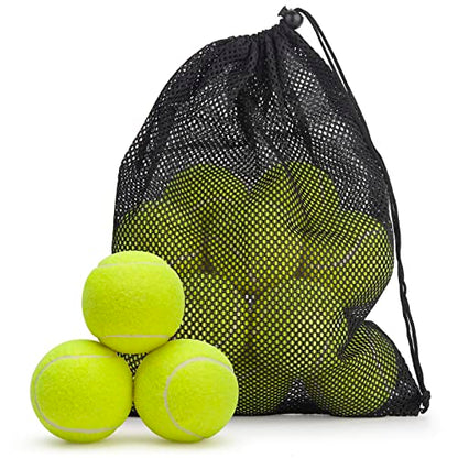 SUNEZLGO 12 Pack Tennis Balls, Advanced Pressure Training Tennis Balls Practice Balls, Tennis Balls for Dogs, Thickened Tennis with Mesh Bag for Transport, Beginner Exercise Ball, Sturdy High Elastic - color: Green