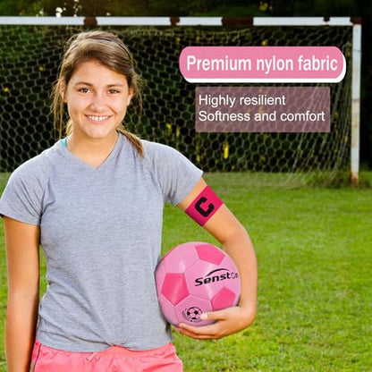 Senston Soccer Ball Captains Armbands for Adult and Youth 3Pcs - color: Pink