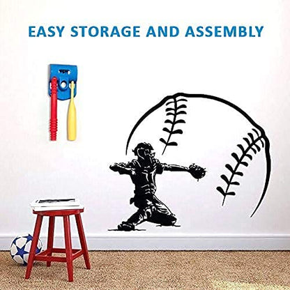 Kids Tee Ball Set with 10 Balls – Adjustable Height Batting Tee for Toddlers & Kids – Indoor Outdoor Baseball Training Toy for Beginners