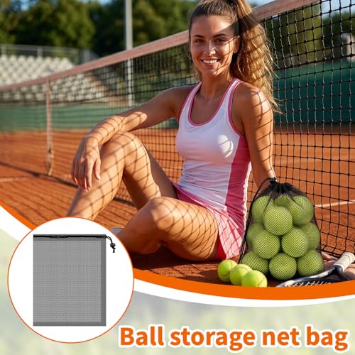 6-Pack Mesh Bags Drawstring- 11.8'' x 9.8'' Breathable Mesh Bag w/Lock for Gym,Travel, Camping, Beach - Multipurpose Storage Net Bag for Balls, Swim Gear, Laundry, Toys
