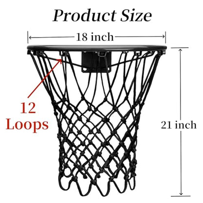 2 Pack Heavy Duty Basketball Net Replacement,2025 Upgrade Heavy Duty Basketball Net, All Weather Anti Whip,12 Loops Fits Standard Indoor or Outdoor Rims - color: Black+Black
