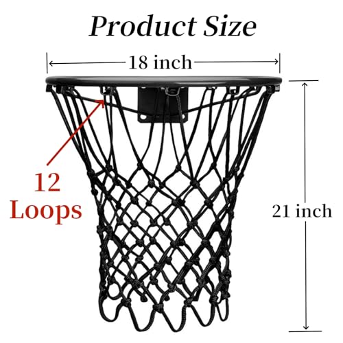 2 Pack Heavy Duty Basketball Net Replacement,2025 Upgrade Heavy Duty Basketball Net, All Weather Anti Whip,12 Loops Fits Standard Indoor or Outdoor Rims - color: White+Black