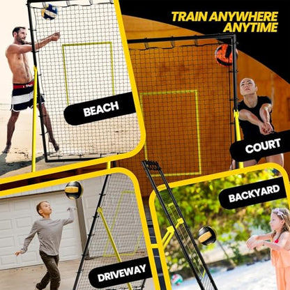 Adjustable Volleyball Rebounder Net 7x4FT/4x4FT– Bounce Back Practice Equipment for Volleyball Spike, Serving Trainer for Lacrosse Training, Ideal for Outdoor Indoor and Backyard Training - size: 7x4FT and 4x4FT