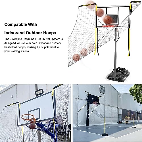 Basketball Hoop Returner Return Attachment Shot NET 4.8mX4.8m Polyester Net Shooting Practice Aid with and - Support