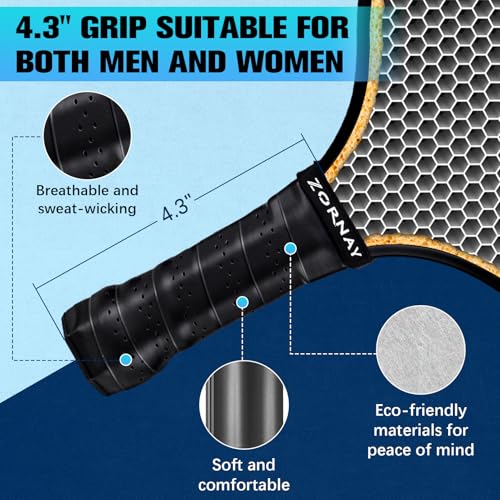 T300 Pickleball Paddles,16mm Pickleball Paddles Set of 2, USAPA Approved Carbon Lightweight Pickle Ball Rackets, Pickle Ball Racket Gift for Beginners, Men, Women, Couple