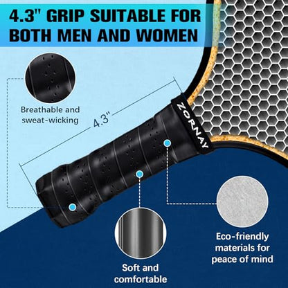 T300 Pickleball Paddles,16mm Pickleball Paddles Set of 2, USAPA Approved Carbon Lightweight Pickle Ball Rackets, Pickle Ball Racket Gift for Beginners, Men, Women, Couple