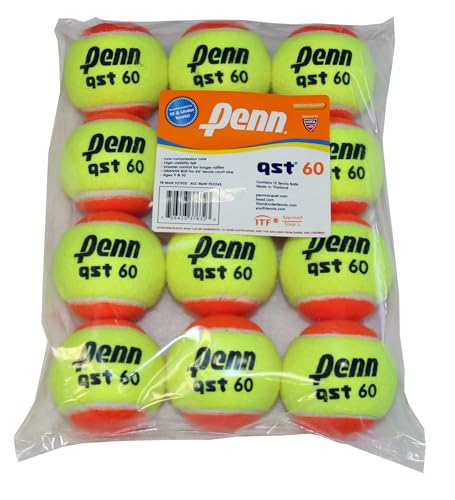 Penn QST 60 Tennis Balls - Youth Felt Orange Tennis Balls for Beginners