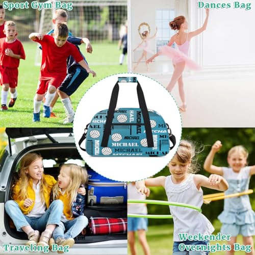 Custom Volleyball Gym Bag Duffel Bag for Women Men, Personalized Name Sport Bag Overnight Bags Customized Travel Weekender Bag, Dark Blue - color: Dark Blue