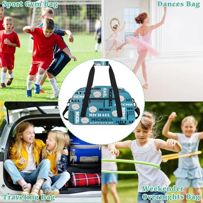 Custom Volleyball Gym Bag Duffel Bag for Women Men, Personalized Name Sport Bag Overnight Bags Customized Travel Weekender Bag, Dark Blue - color: Dark Blue
