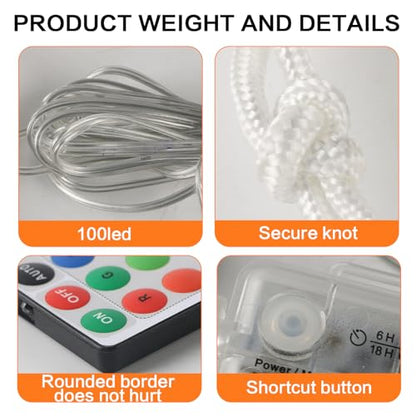 NewBEP Lighted Basketball Net - LED Replacement Basketball Nets, Change Colors with Remote, LED Basketball Net Light for Outdoor Indoor 10 Loops Rim