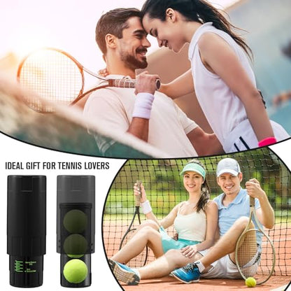 Soulchen Tennis Ball Pressurizer - Tennis Ball Storage Canister Holds 3 Balls Under 14 Psi Pressure, Reusable Stuff for Bounce Retention, Lightweight & Durable - color: Black