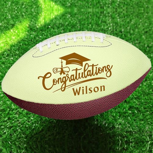 EDSG Custom Football Groomsmen Gifts 2026 Graduation Gifts for Him High School Personalized Footballs Junior Footballs Class of 2026 Full 12-Inch Football Gifts for Coach Dad Fan Birthday - color: Design 6