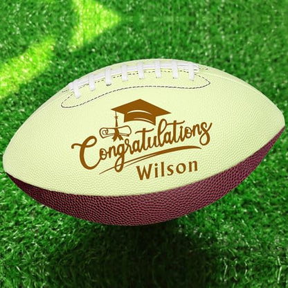EDSG Custom Football Groomsmen Gifts 2026 Graduation Gifts for Him High School Personalized Footballs Junior Footballs Class of 2026 Full 12-Inch Football Gifts for Coach Dad Fan Birthday - color: Design 6