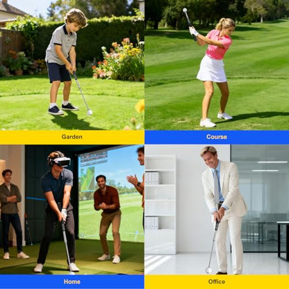 Retractable Golf Swing Trainer, Golf Training Aid & Golf Grip Trainer for Right-Handed Golfer, Strength & Tempo Stick Training, Telescopic Club for Beginners Chipping Hitting Practice